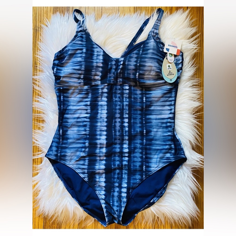 Prana Marina Blue Tie-Dye One-Piece Swimsuit NWT